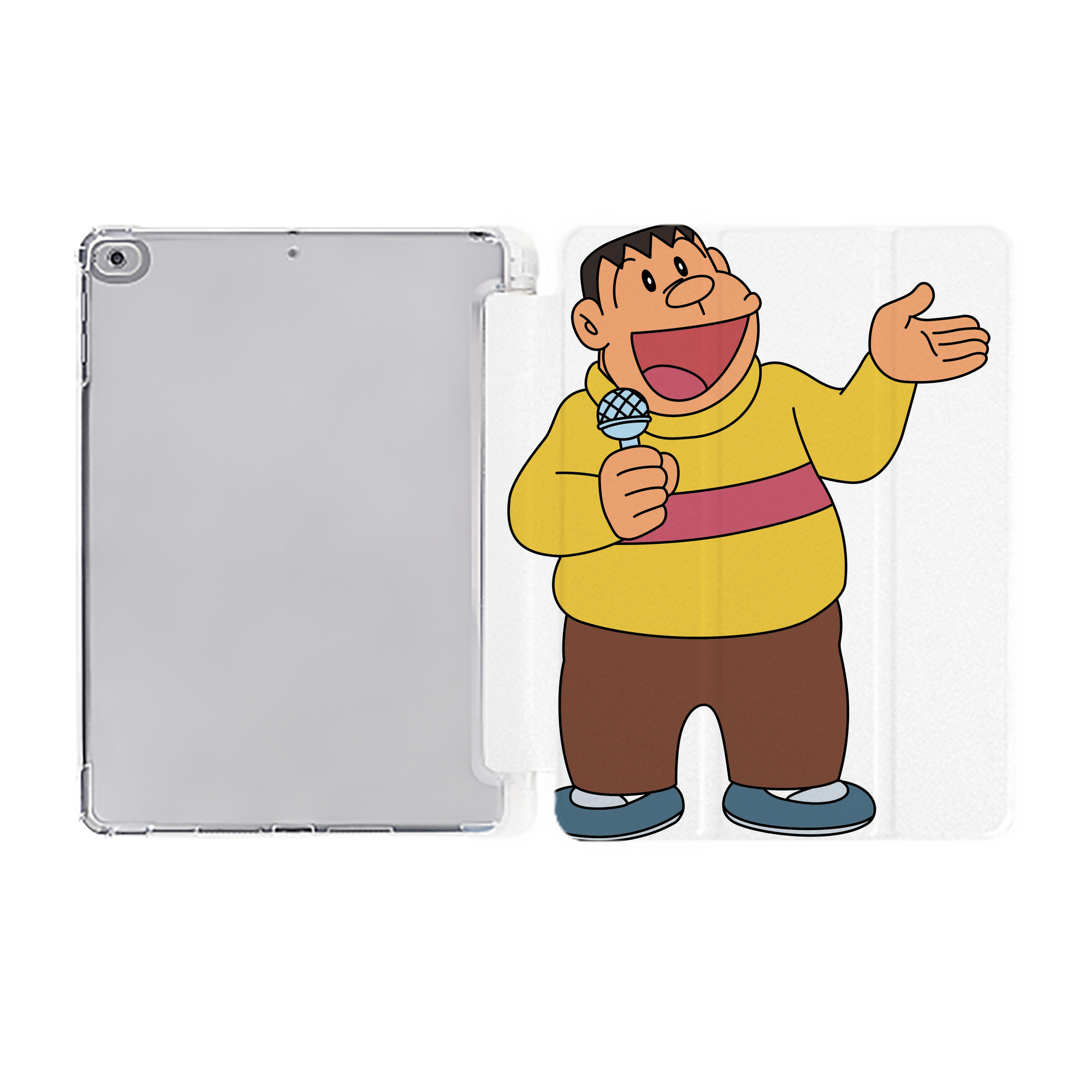 （画像用） ドラえもん 剛田武 Doraemon Gouta Takeshi IPad ケース ペン収納付き 三つ折りスタンド PUレザー×シリコン 対応機種9.5/10.5/10.9インチ